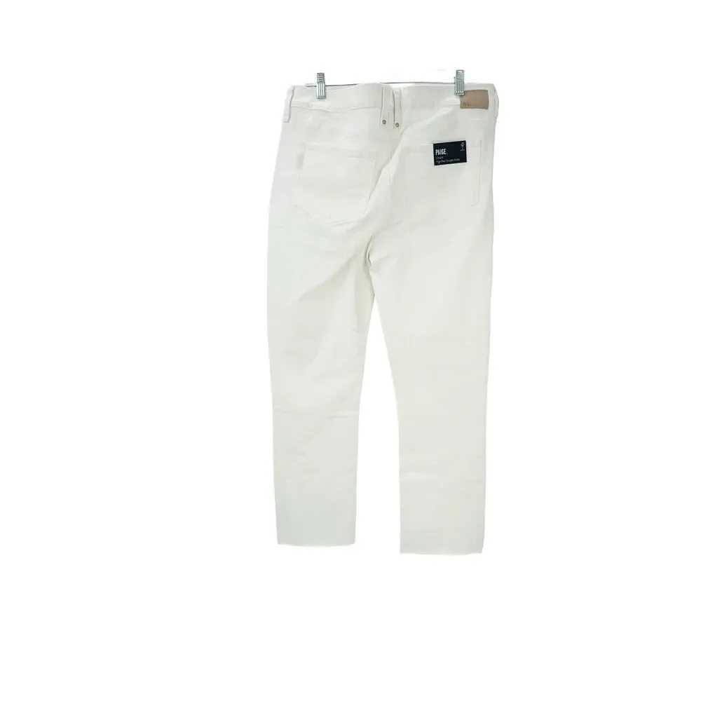 Paige Cindy High Rise Straight Leg Jeans Tonal Ecru White Size 33 NWT